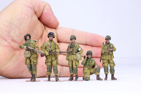 Set A : Pro-Painted 101st Airborne Division, Normandy 1944 WW2 (05 figures), 1/35 Scaled Ratio