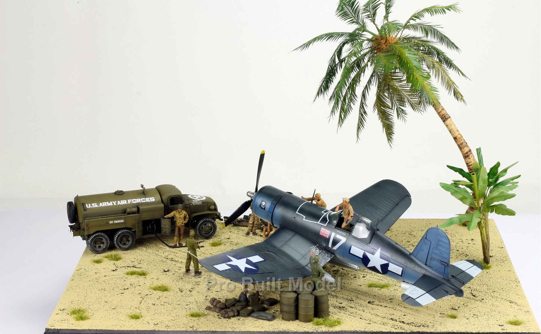 1:48 USMC Pacific Airfield Diorama Base | WWII F4U Corsair Display ...