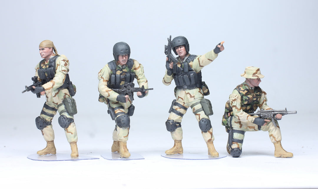 Pro-Painted US Delta Force Team (04 figures) Somalia 1993, 1